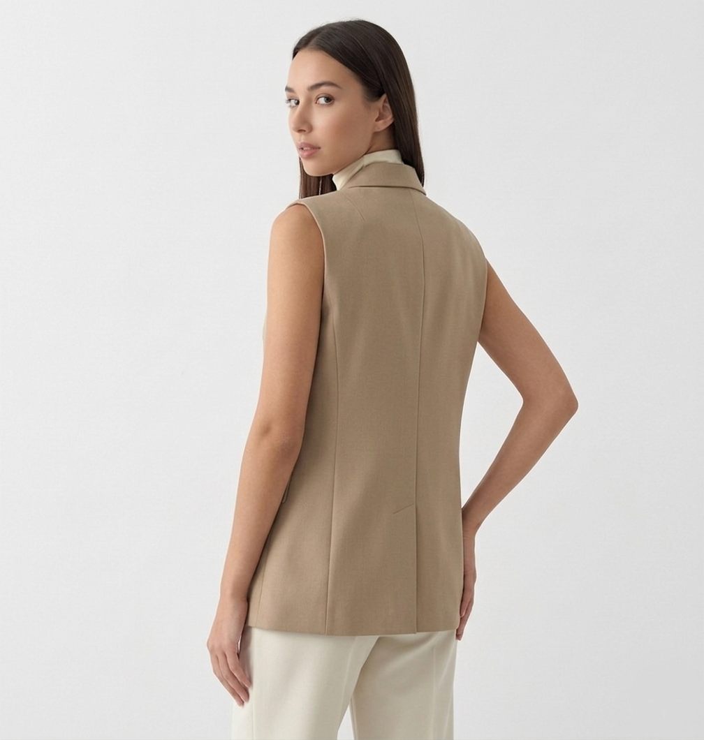 Rivaclo | Women's Fitted Blazer Vest – Sleeveless with Notched Collar