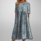 Solène | Robe Midi Fleurie Décontractée
