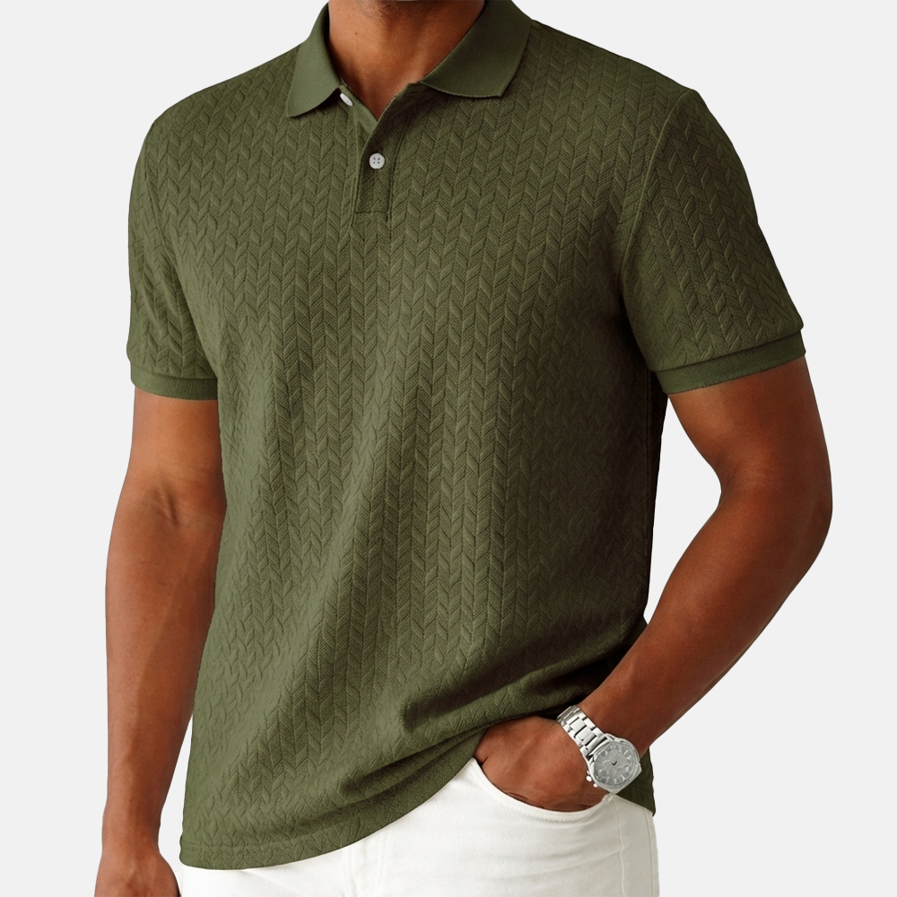 Rivaclo | Men's buttoned collar polo – short sleeves classic fit