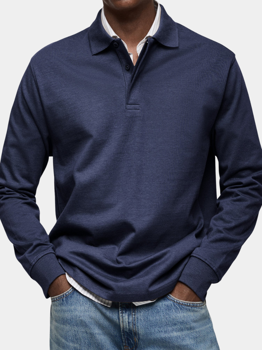 Polo homme manches longues coupe confortable