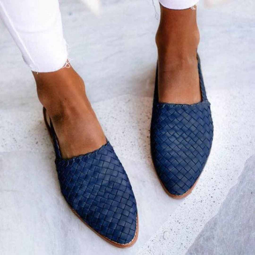 Delphine | Ballerines Tressées Effet Cuir
