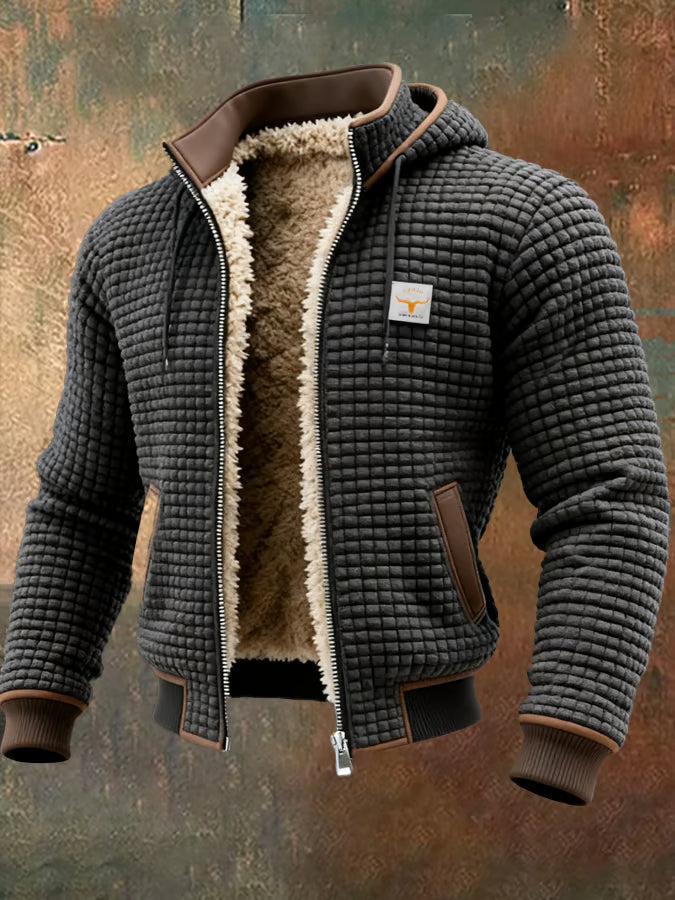 Veste homme outdoor capuche doublée zippée chaude
