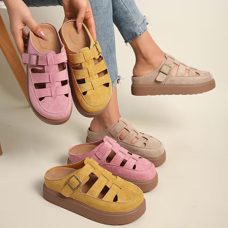 Baskets femme coupe orthopédique souple, semelle amortissante pour la marche