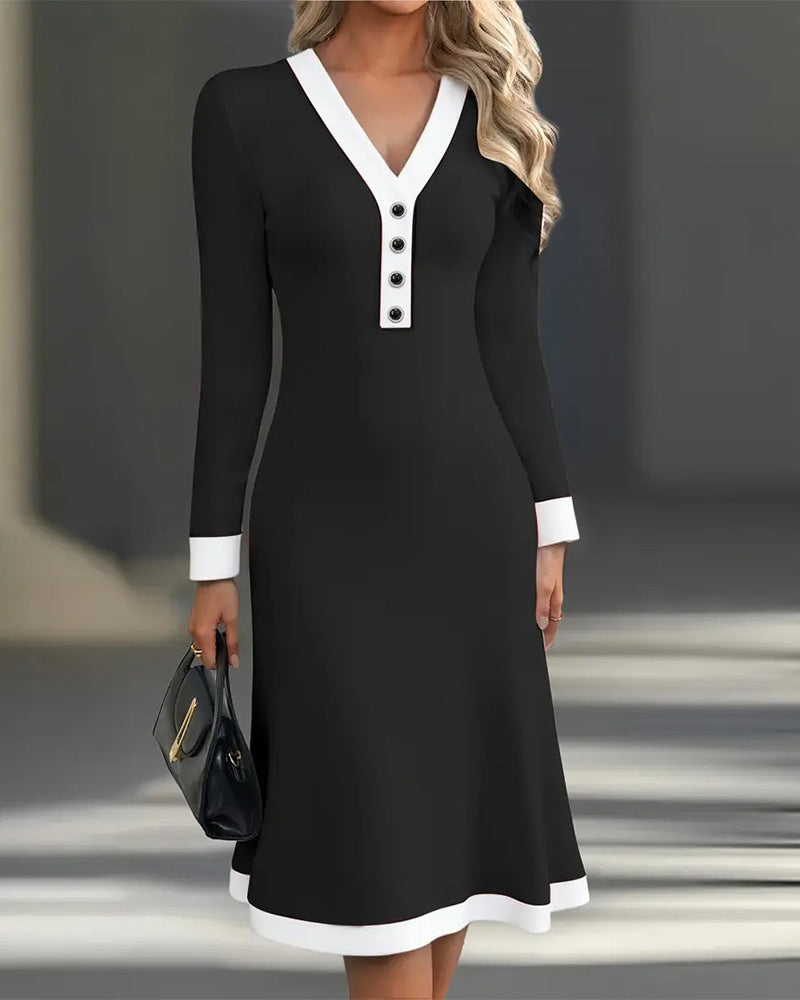 Madeleine | Robe Midi Contrastée