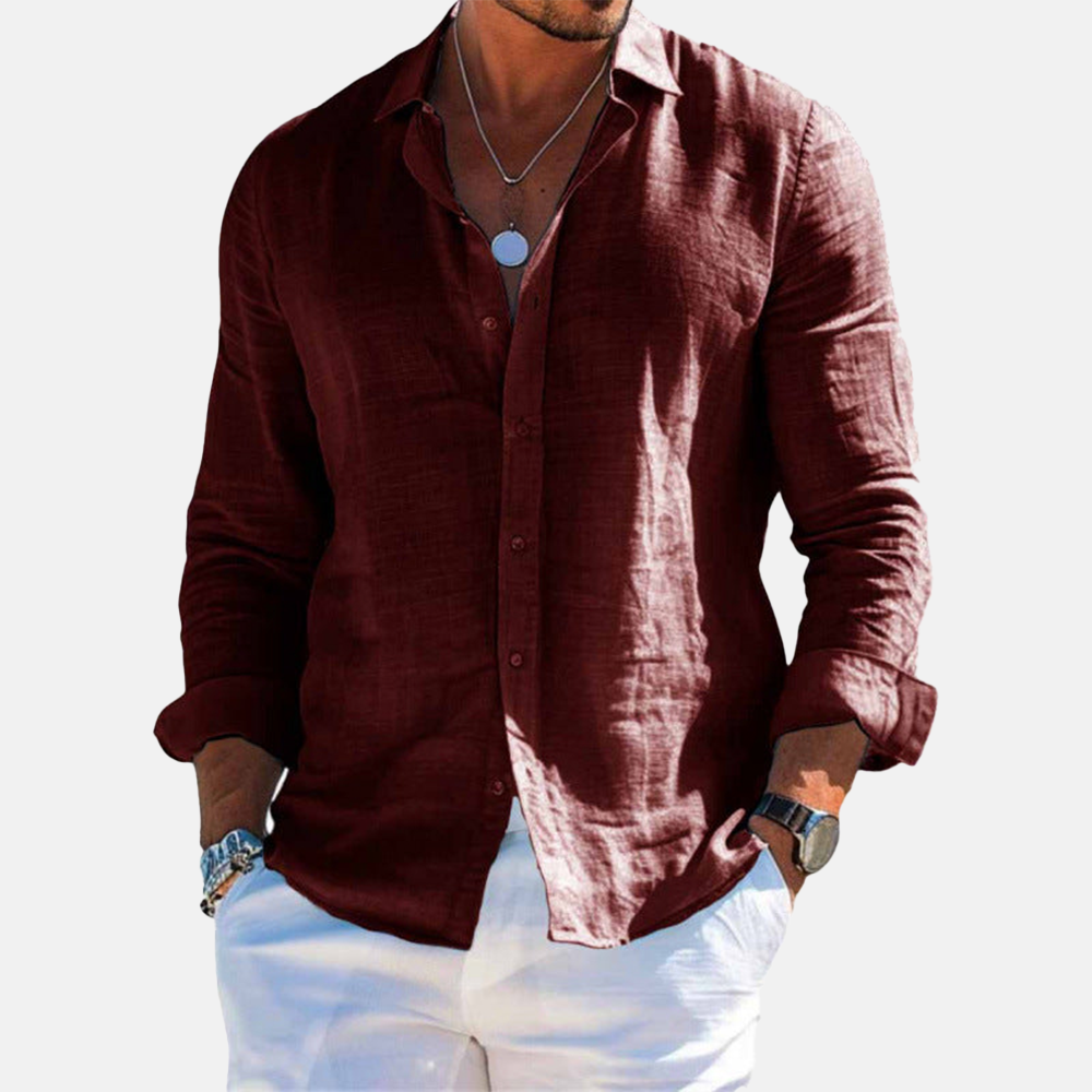 Rivaclo | Men's casual button-up shirt – linen style