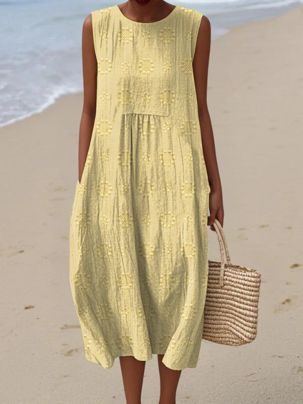 Estelle | Robe Midi Brodée Verte