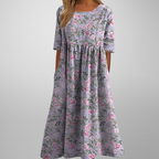 Solène | Robe Midi Fleurie Décontractée