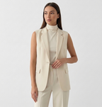 Rivaclo | Women's Fitted Blazer Vest – Sleeveless with Notched Collar