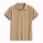 Rivaclo | Men's Textured Polo – Relaxed Fit Short Sleeves