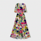 Rivaclo | Femme Robe Maxi à Col V – Imprimée
