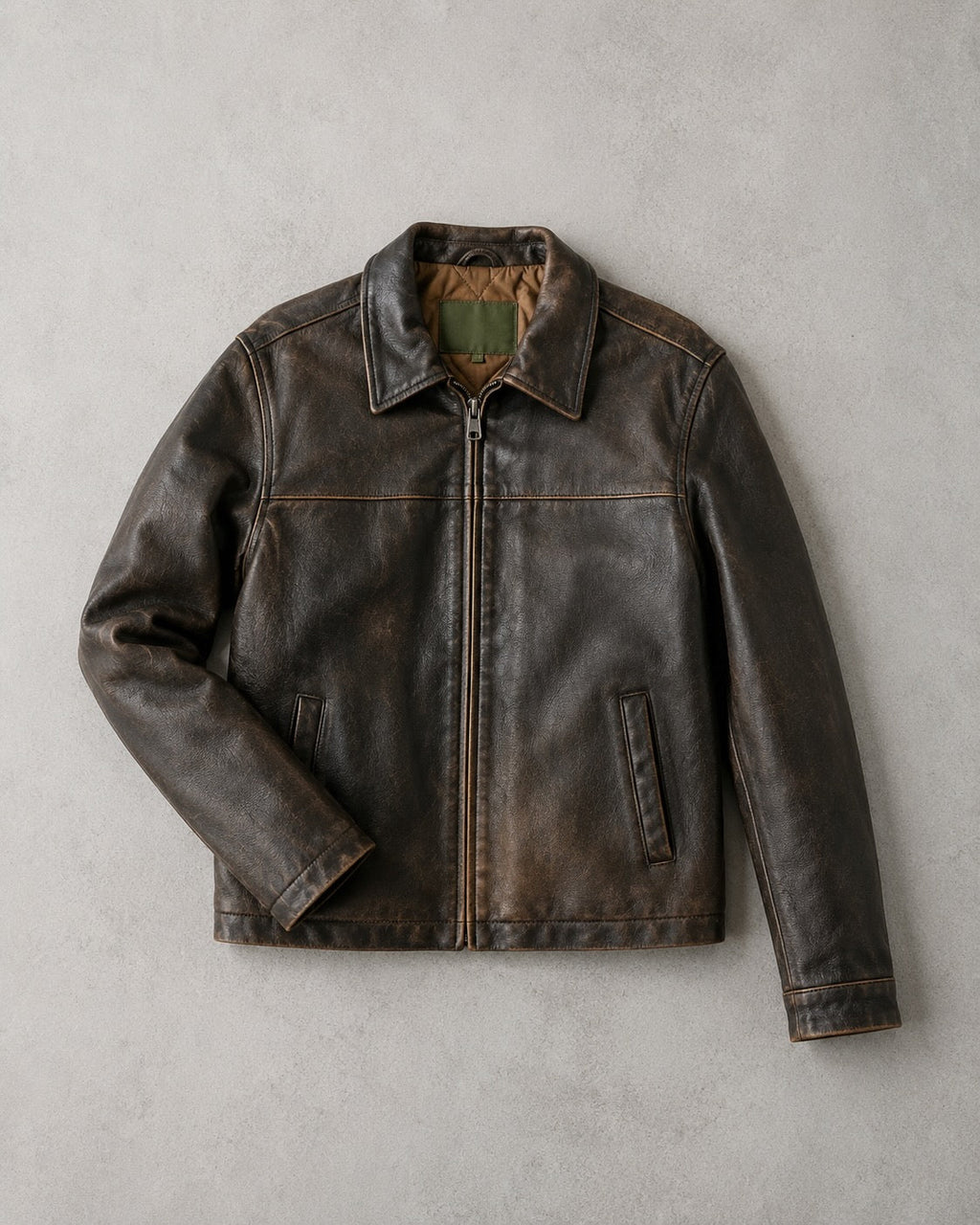 Veste femme imitation cuir marron vintage 4