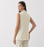Rivaclo | Women's Fitted Blazer Vest – Sleeveless with Notched Collar