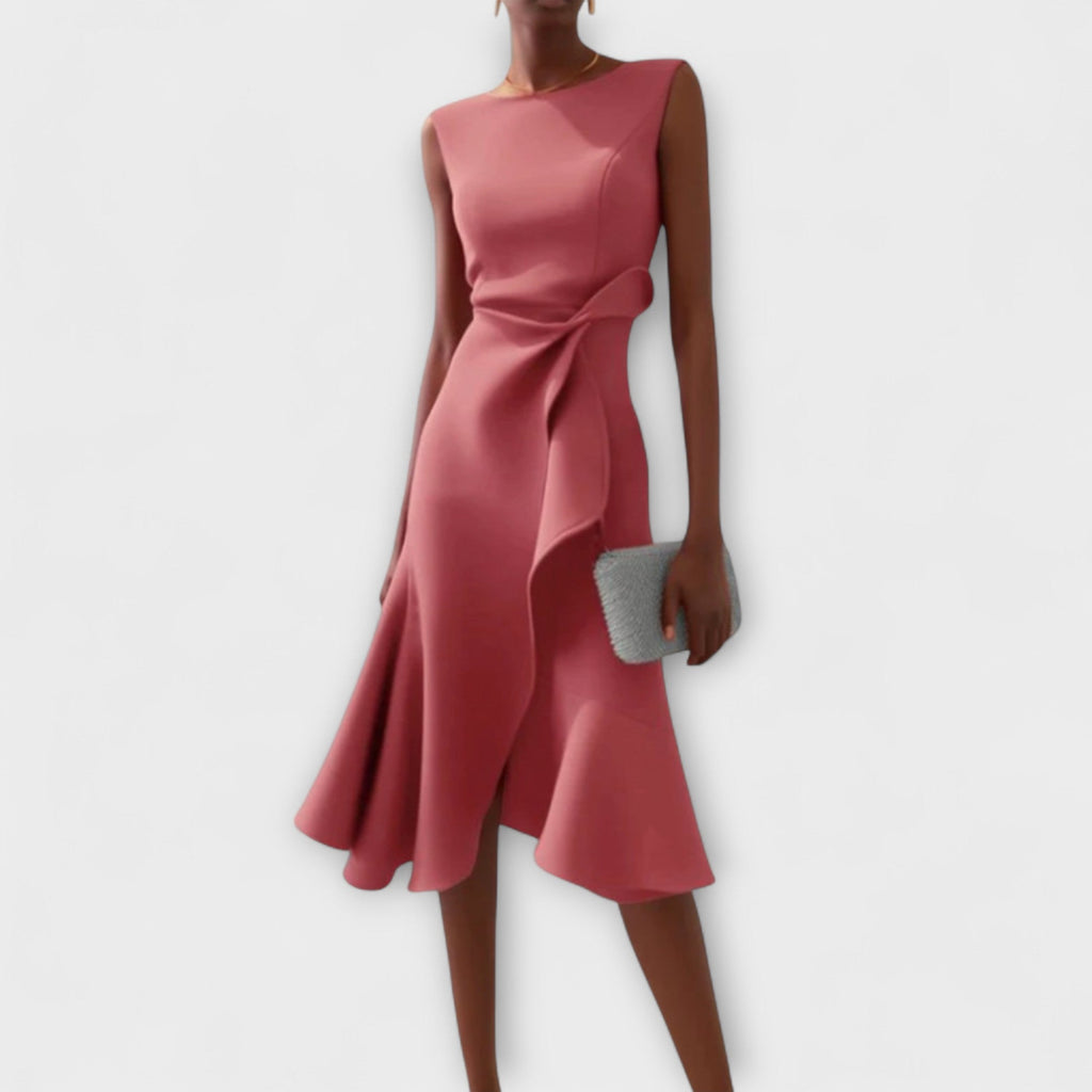Juliette | Robe Midi Drapée Asymétrique