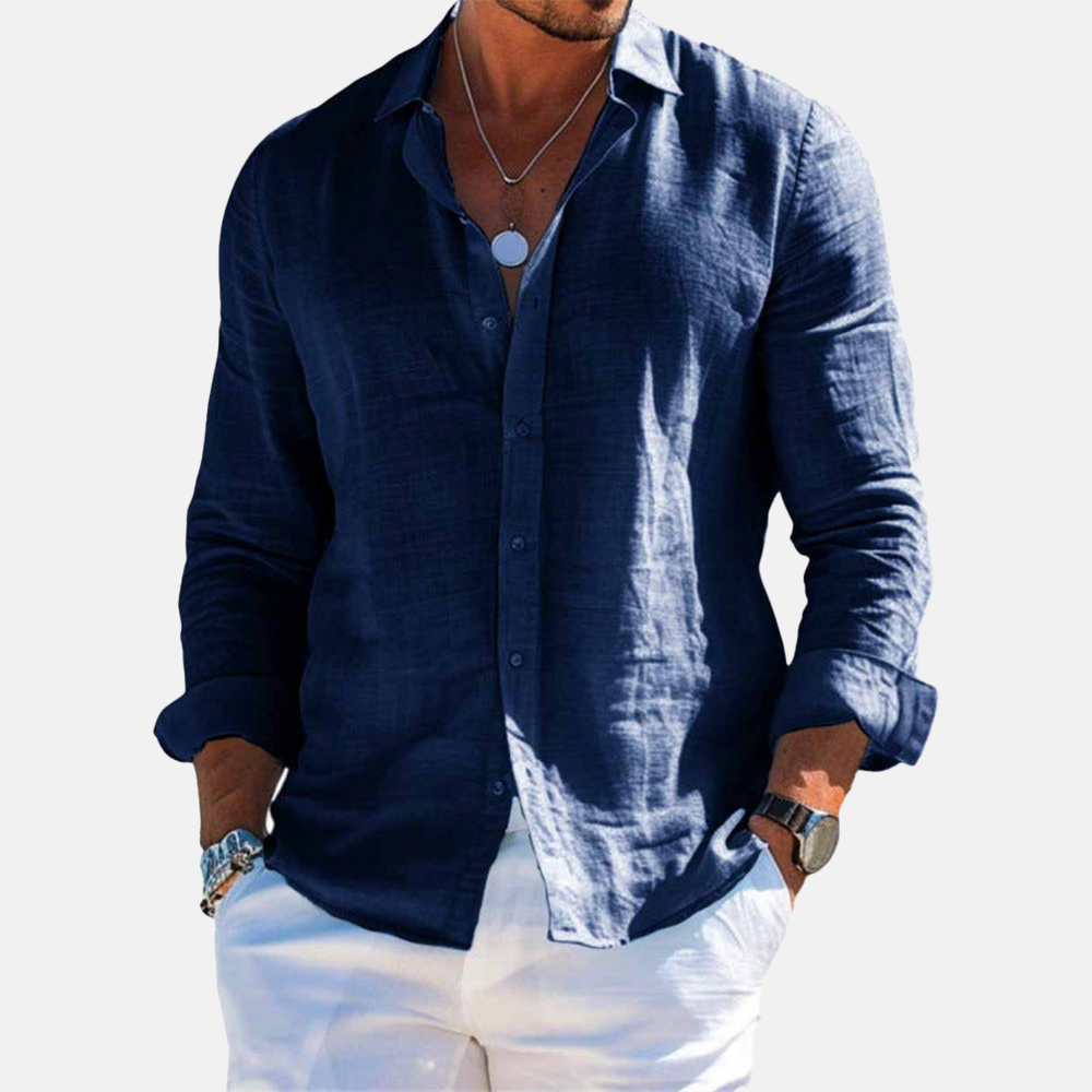 Rivaclo | Men's casual button-up shirt – linen style