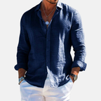 Rivaclo | Men's casual button-up shirt – linen style