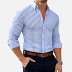 Rivaclo | Men's Fitted Striped Shirt – Long Sleeves
