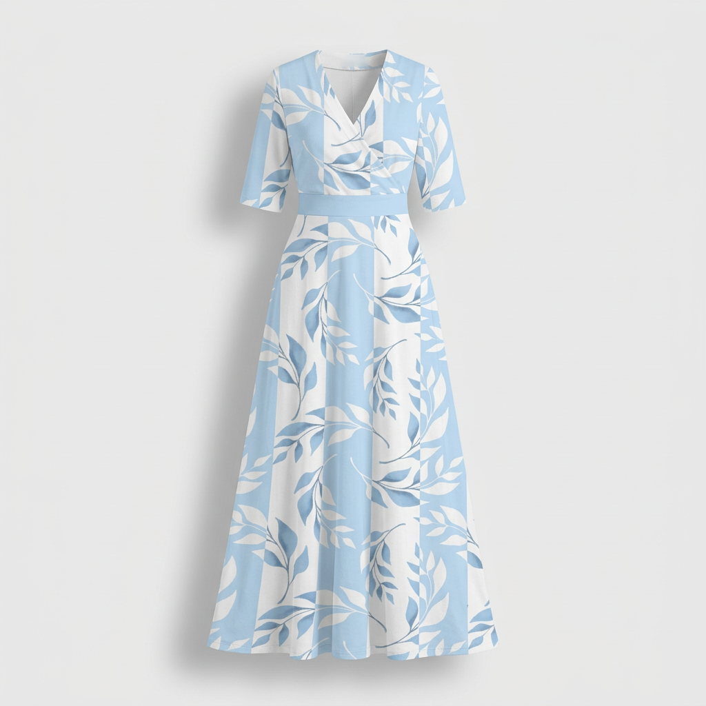 Rivaclo | Femme Robe Maxi à Col V – Imprimée