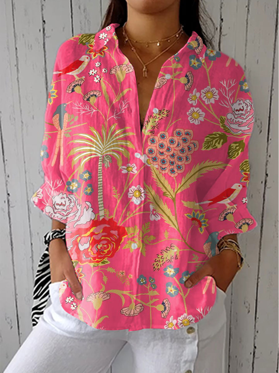Céline | Blouse Tropicale Rose