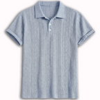 Rivaclo | Men's Textured Polo – Relaxed Fit Short Sleeves