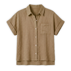 Rivaclo | Women's Button-Up Shirt – Short Sleeves with Classic Collar