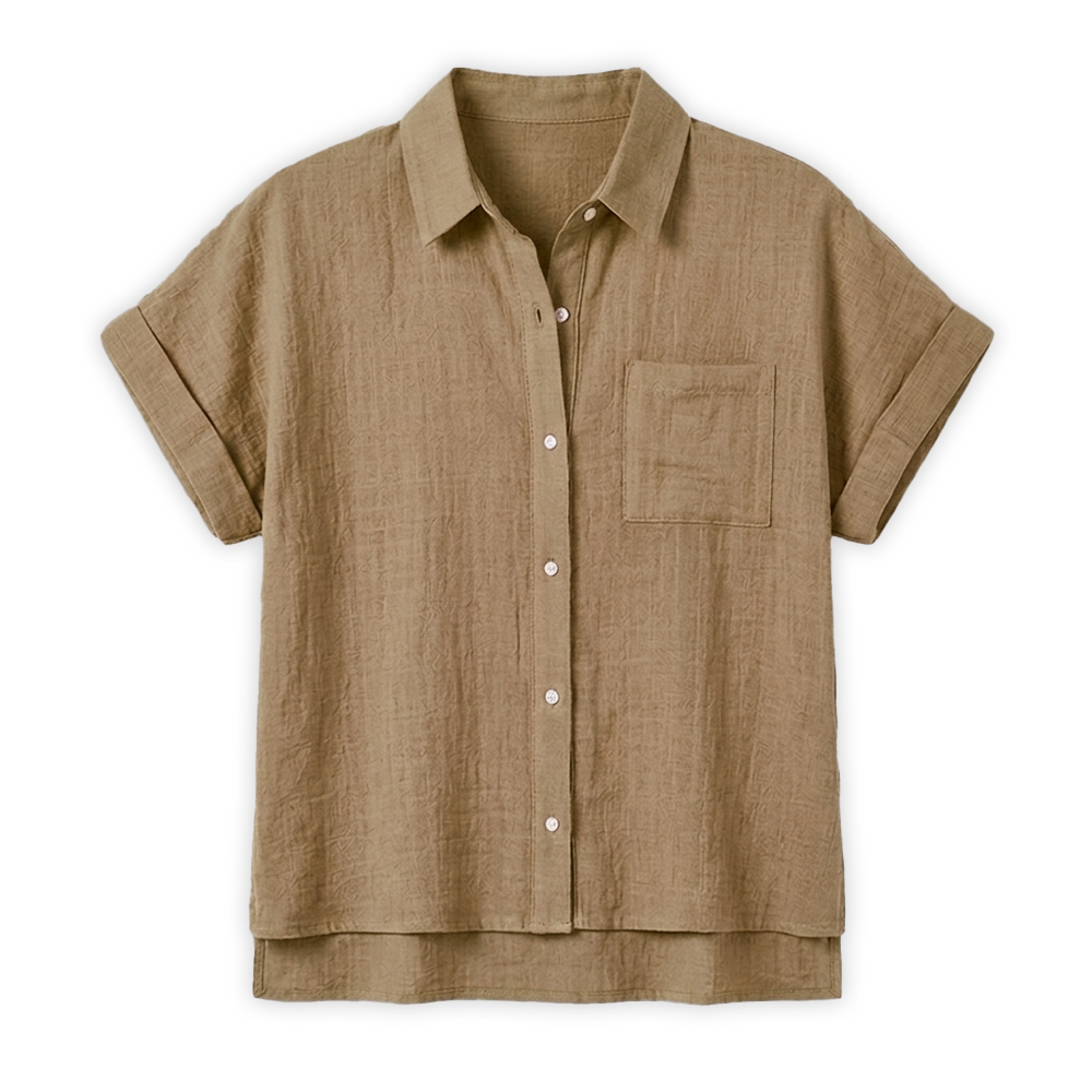 Rivaclo | Women's Button-Up Shirt – Short Sleeves with Classic Collar