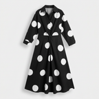 Rivaclo | Femme Robe Maxi à Col V – Motif à Pois