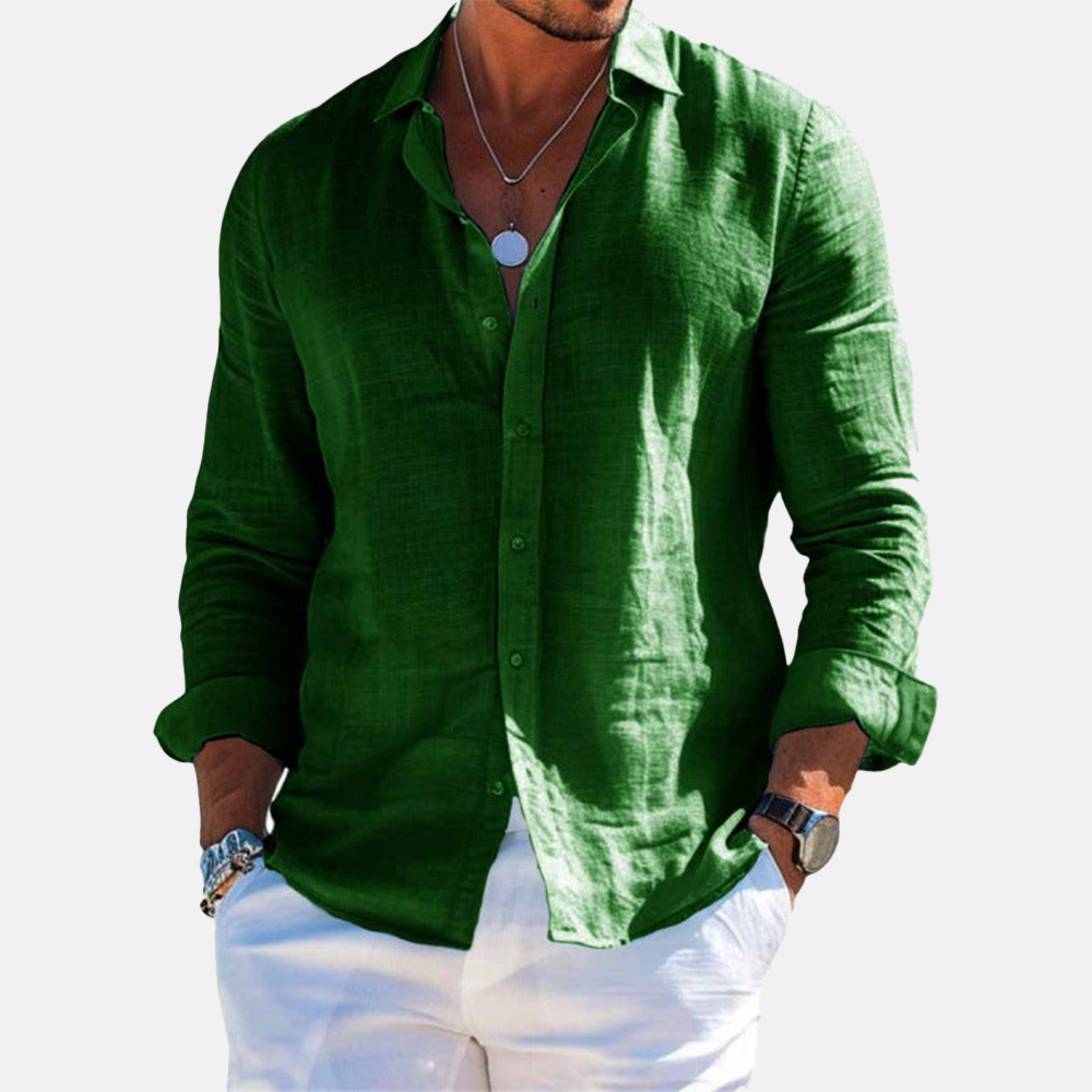 Rivaclo | Men's casual button-up shirt – linen style