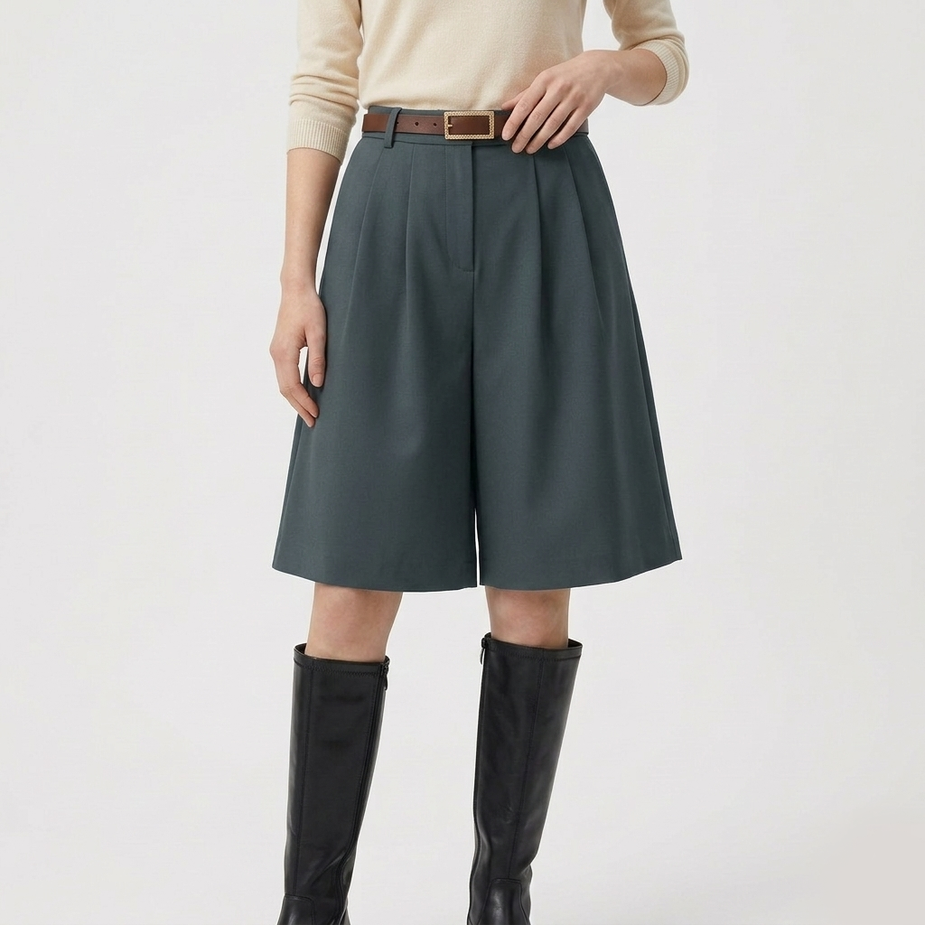 Rivaclo | Women's High-Waisted Bermuda Shorts – Wide Leg