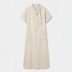 Rivaclo | Women's Short Sleeve Dress with Bow Detail – Loose Fit