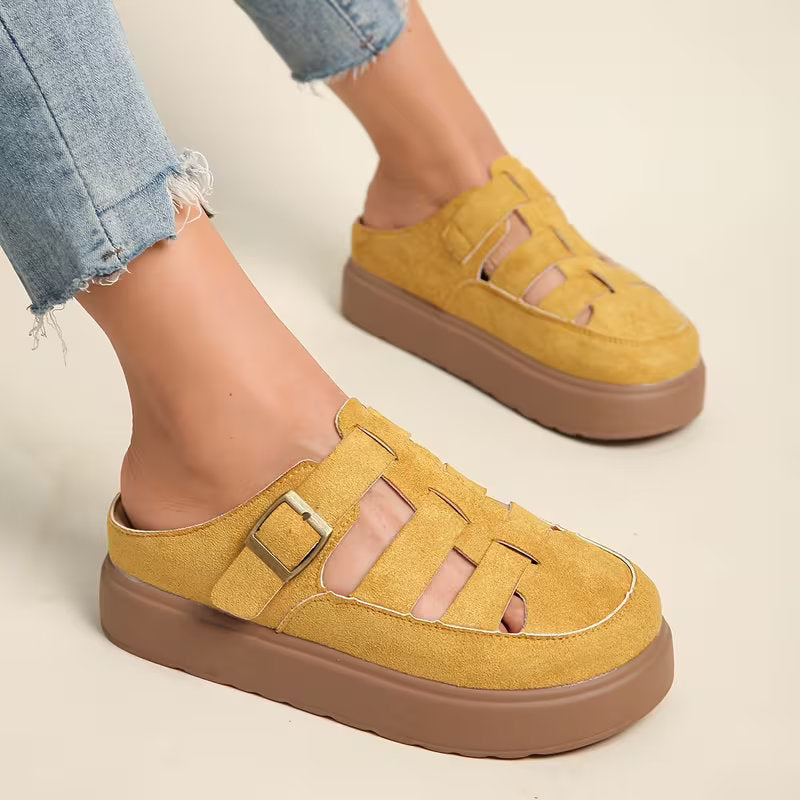 Baskets femme coupe orthopédique souple, semelle amortissante pour la marche