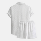 Rivaclo | Men's open collar shirt and shorts set – loose fit