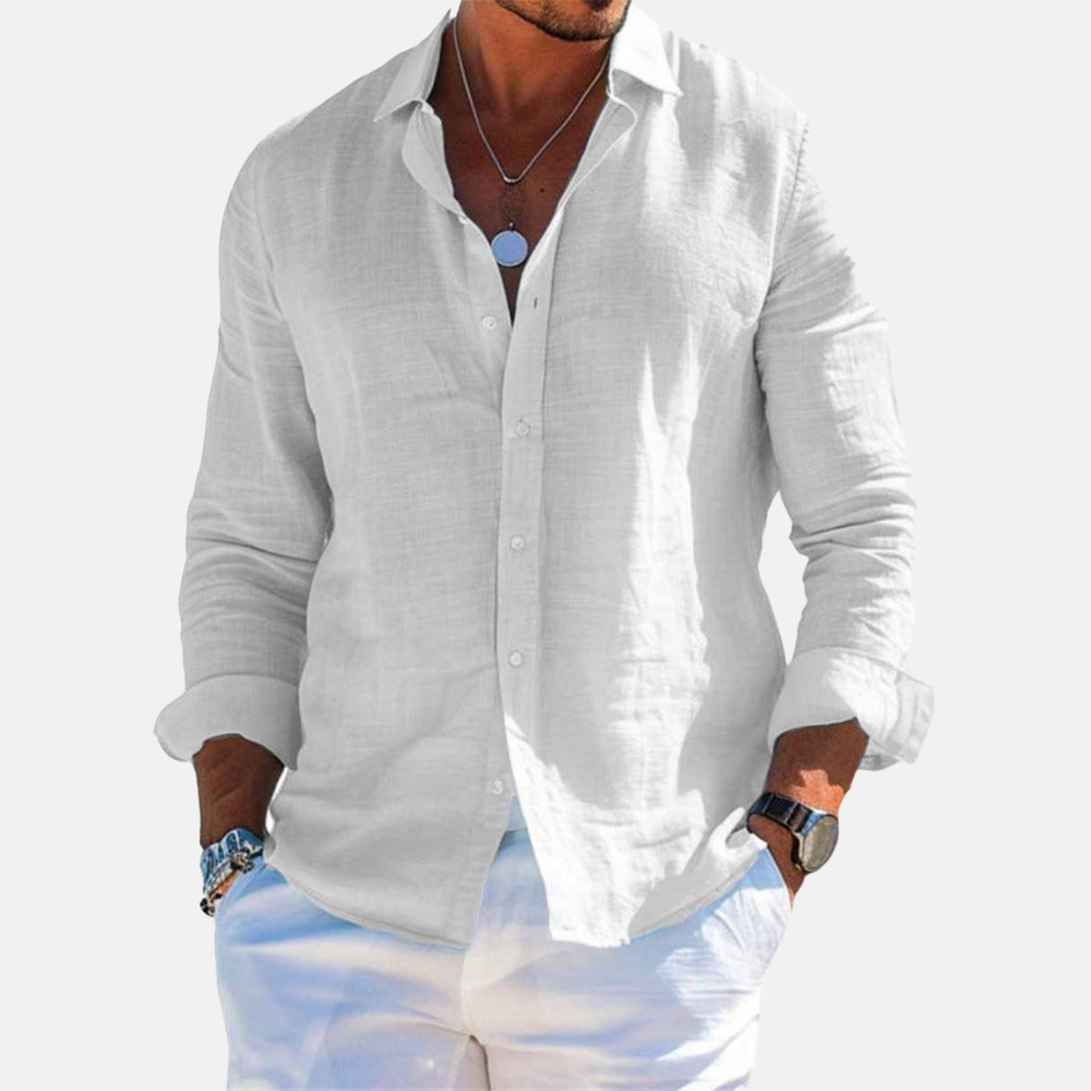 Rivaclo | Men's casual button-up shirt – linen style