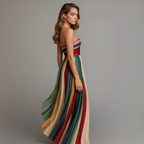 Léa | Robe Maxi Plissée Bustier