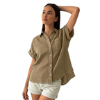 Rivaclo | Women's Button-Up Shirt – Short Sleeves with Classic Collar
