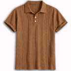 Rivaclo | Men's Textured Polo – Relaxed Fit Short Sleeves