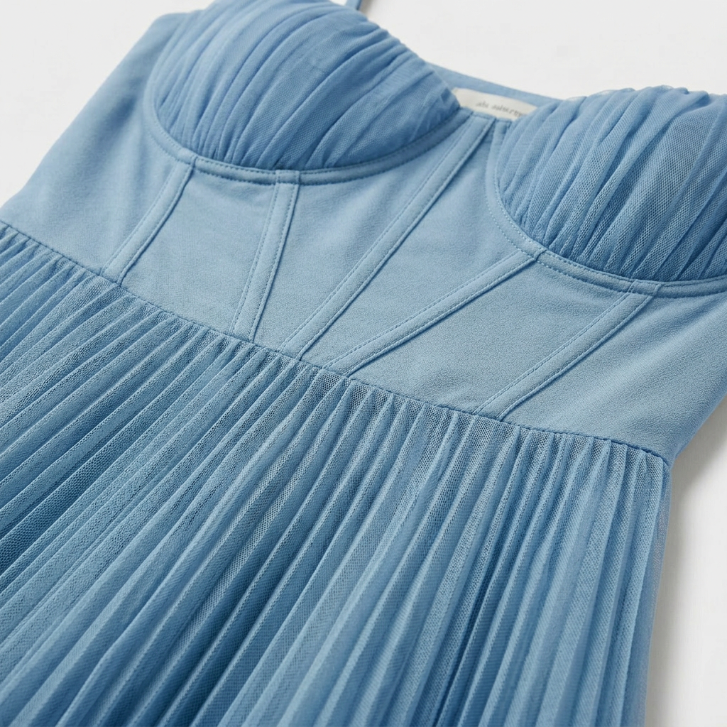 Rivaclo | Femme Robe Maxi Plissée – Bretelles Spaghetti