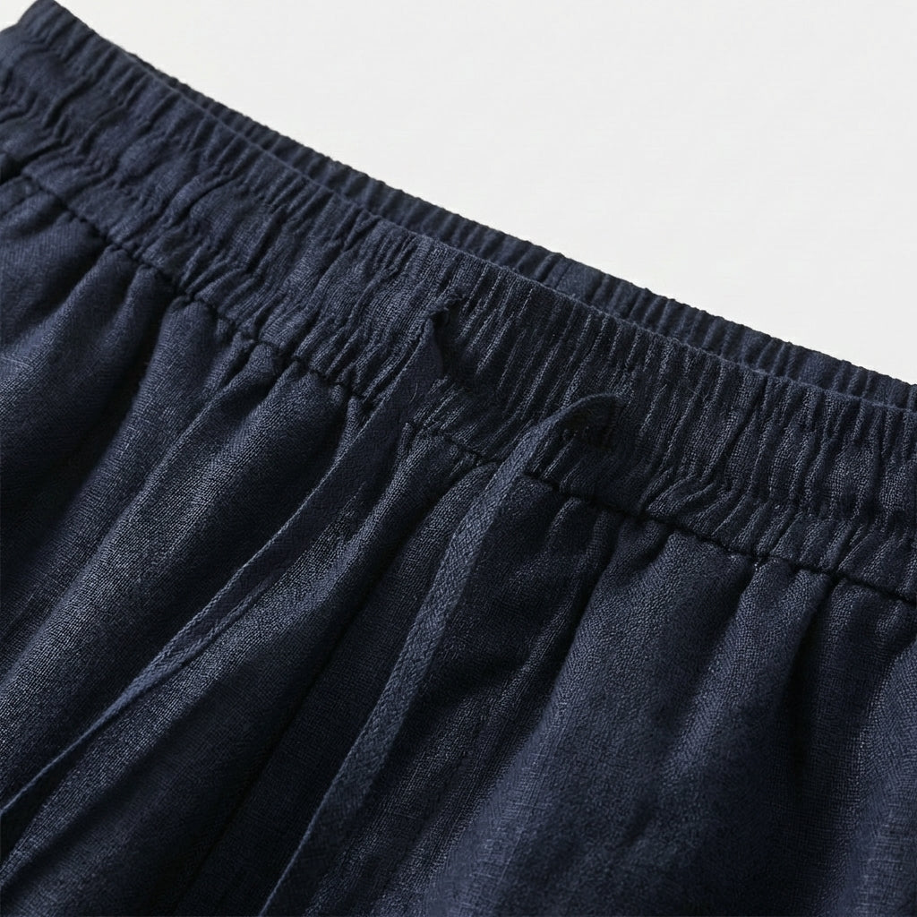 Rivaclo | Homme Ensemble Chemise Manches Longues et Pantalon – Taille Élastique Blanc Bleu