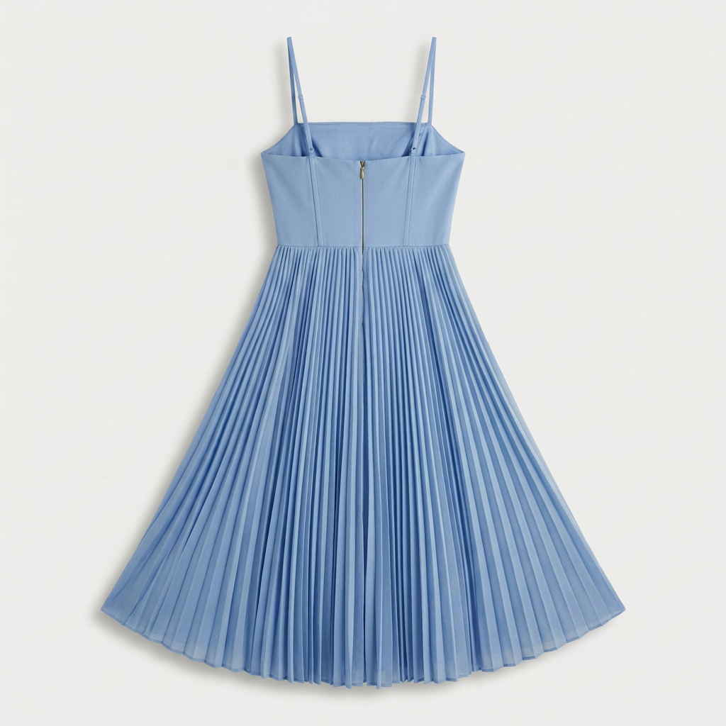 Rivaclo | Femme Robe Maxi Plissée – Bretelles Spaghetti
