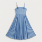 Rivaclo | Femme Robe Maxi Plissée – Bretelles Spaghetti