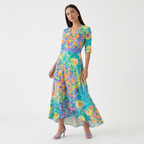 Rivaclo | Femme Robe Maxi à Col V – Imprimée