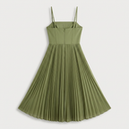 Rivaclo | Femme Robe Maxi Plissée – Bretelles Spaghetti
