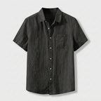 Rivaclo | Homme Ensemble Chemise Manches Courtes et Short – Estivale Noir