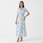 Rivaclo | Femme Robe Maxi à Col V – Imprimée