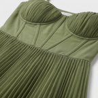 Rivaclo | Femme Robe Maxi Plissée – Bretelles Spaghetti