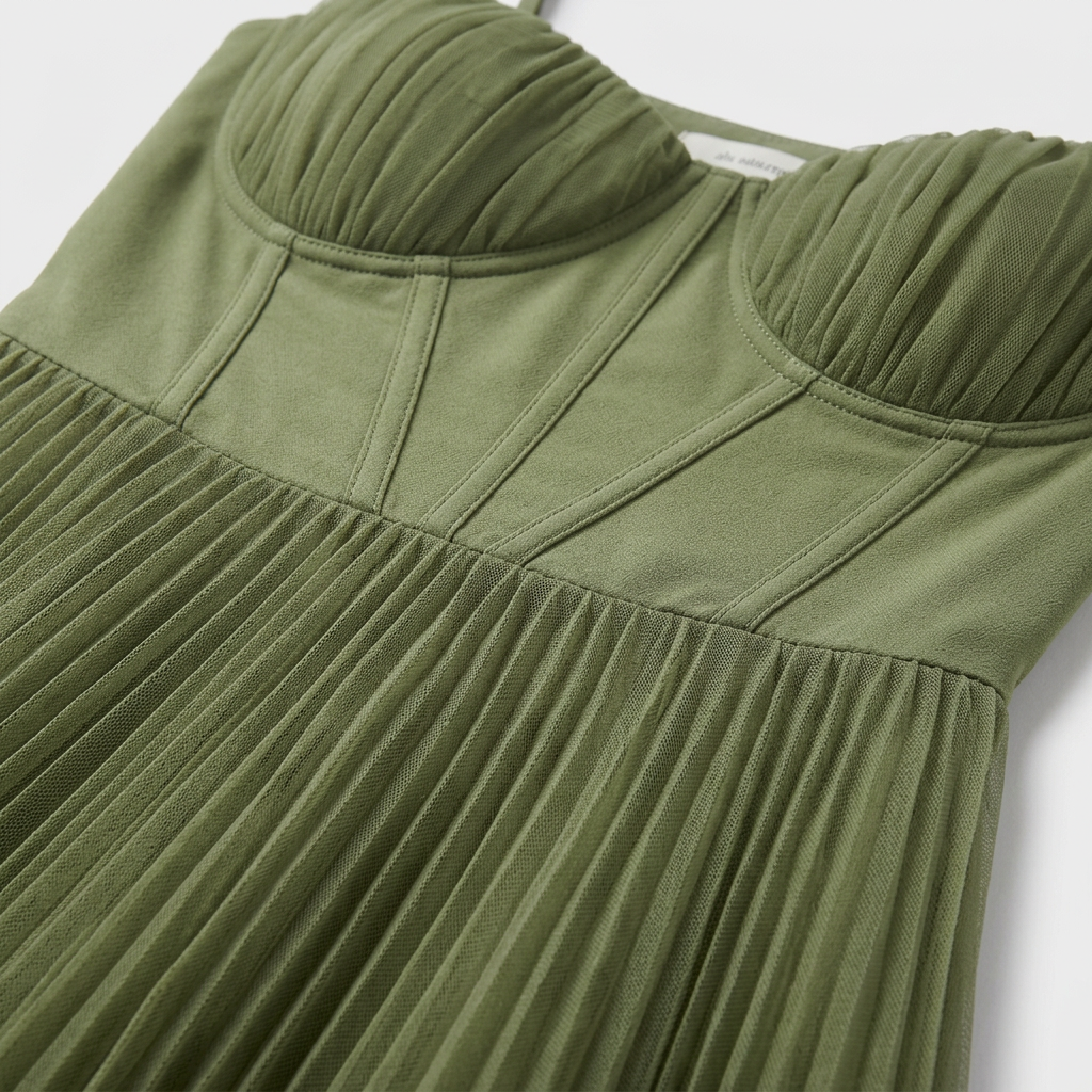 Rivaclo | Femme Robe Maxi Plissée – Bretelles Spaghetti