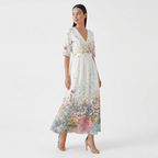 Rivaclo | Femme Robe Maxi à Col V – Imprimée