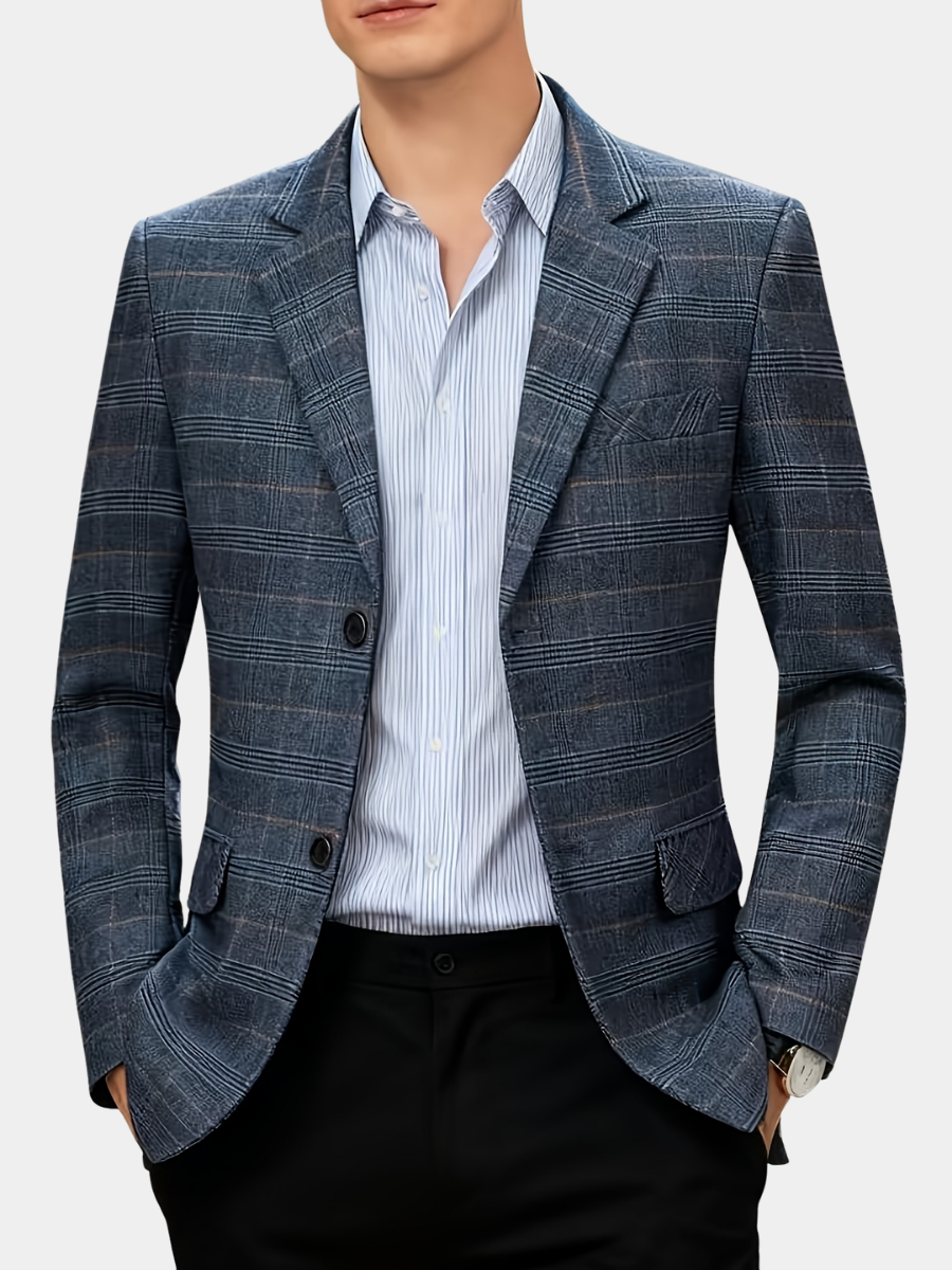 Veste homme à carreaux col à revers ville