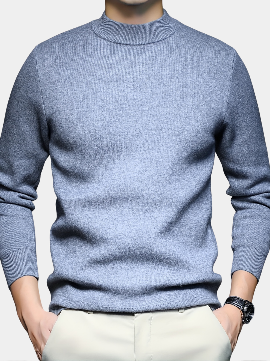 Pull à col roulé homme maille douce hiver