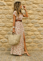 Élina | Robe Maxi Bohème Ceinturée