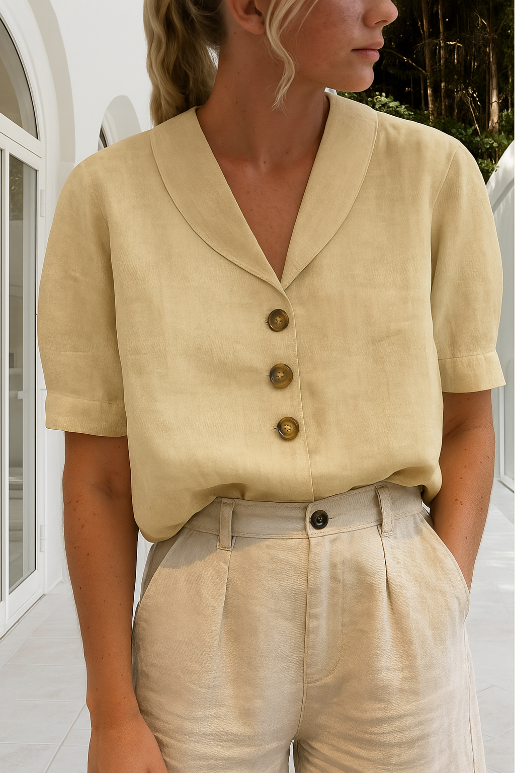 Diane | Blouse Blanche Boutonnée